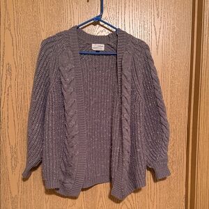 Universal Thread Women's Heather Gray Cable Cardigan